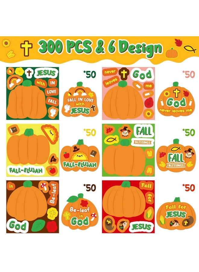 Haooryx 300Pcs Make Your Own Pumpkin Face Scene Sticker Roll, Make A Cartoon Pumpkin Diy Sticker, Mix And Match Fall Theme Pumpkin-Shaped Religious Sticker For Kids Autumn Thanksgiving Party Supply - Image 2