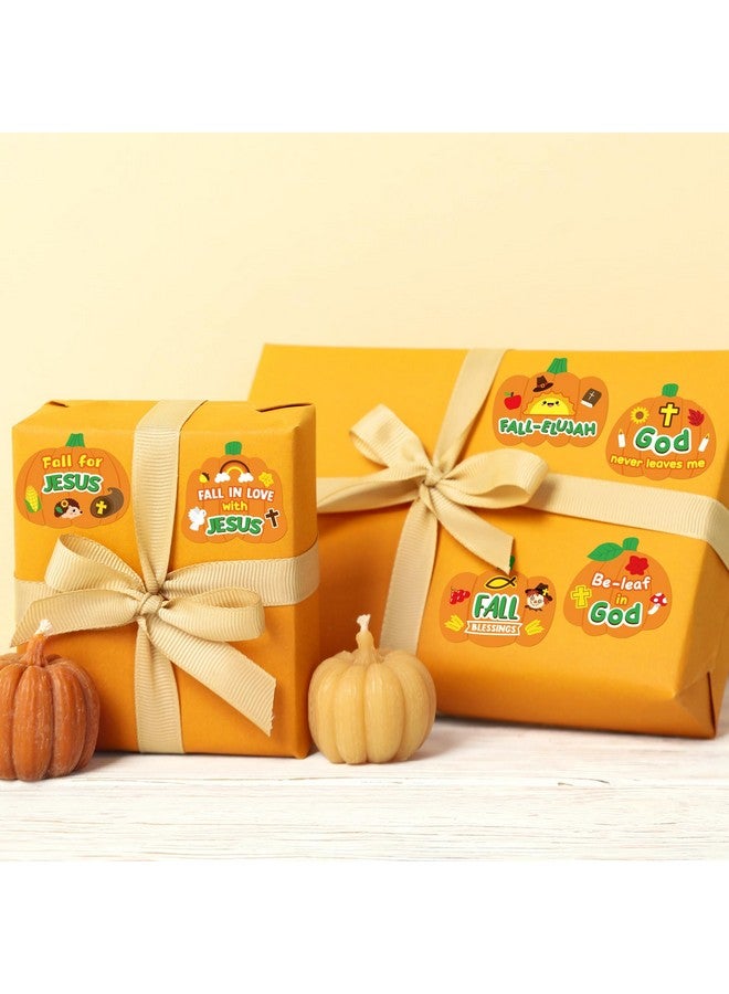 Haooryx 300Pcs Make Your Own Pumpkin Face Scene Sticker Roll, Make A Cartoon Pumpkin Diy Sticker, Mix And Match Fall Theme Pumpkin-Shaped Religious Sticker For Kids Autumn Thanksgiving Party Supply - Image 5