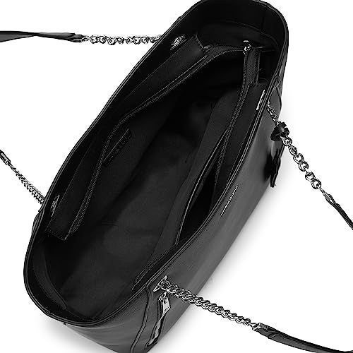 Miraggio Dakota Solid Structured Tote Bag for Women | For Office Use, Work | Fits Upto 16" Laptop | Stylish Handbag For Women (Black) - Image 4