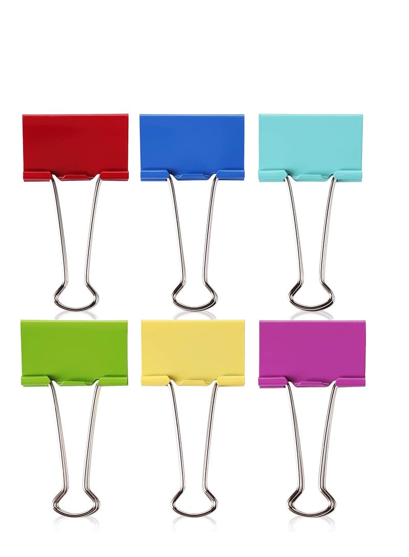 Terabyte Large Binder Clips, 2 Inch, 12 Pack, Assorted Color, Binder Clips Extra Large, Big Binder Clips, Large Paper Clip, Large Paper Clamps, Binder Clamps, Large Binder Clips, Large Clip - Image 1