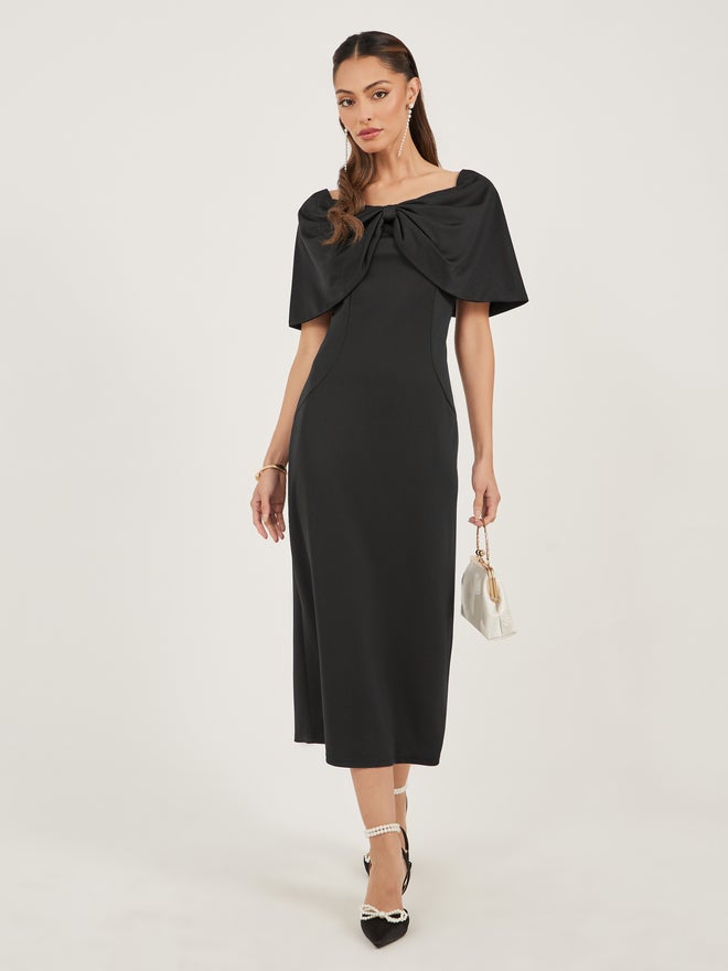 Styli Bow Bodice Midi Dress - Image 1