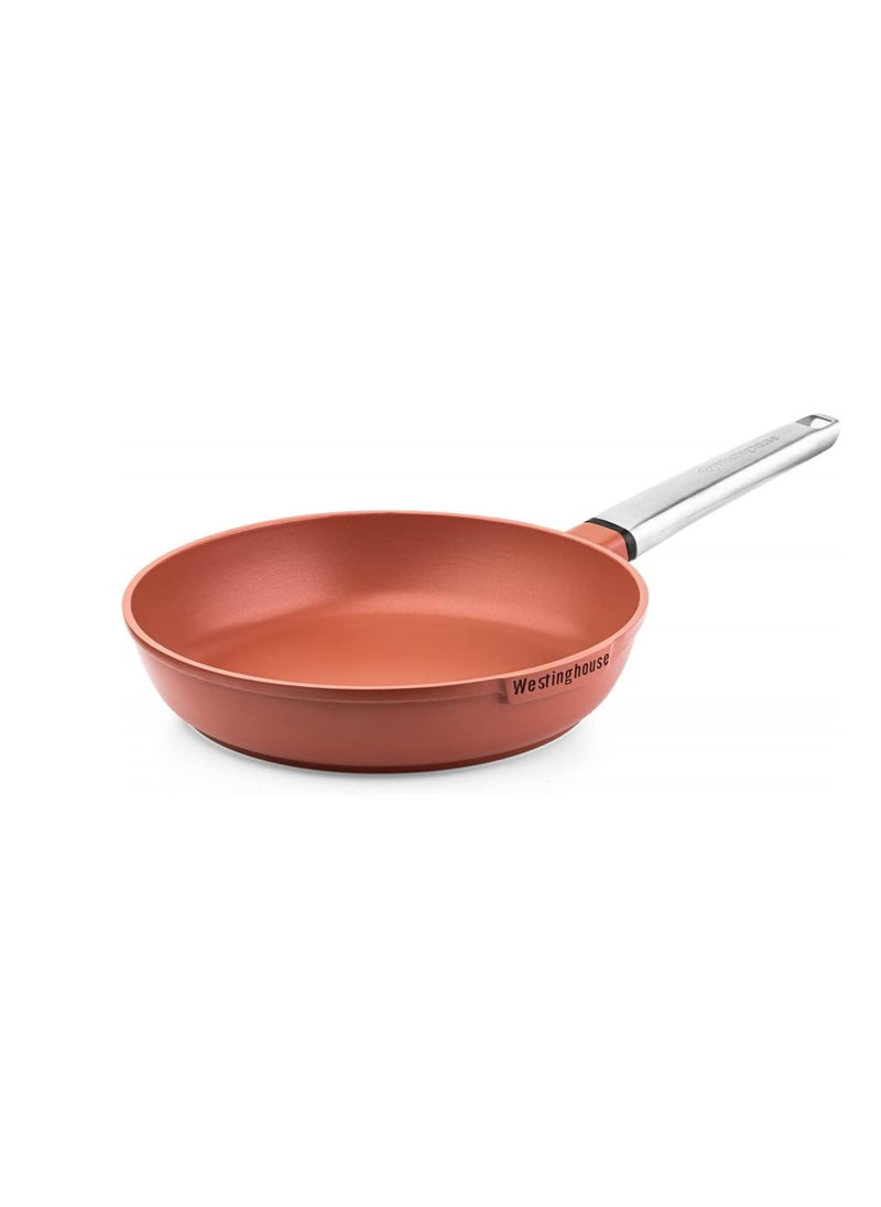 Westinghouse Westinghouse Performance Series 28cm Non-Stick Fry Pan – Cast Aluminum with QuanTanium Coating Induction & Oven Safe Cool-Touch Stainless Steel Handle - Orange  - Image 1