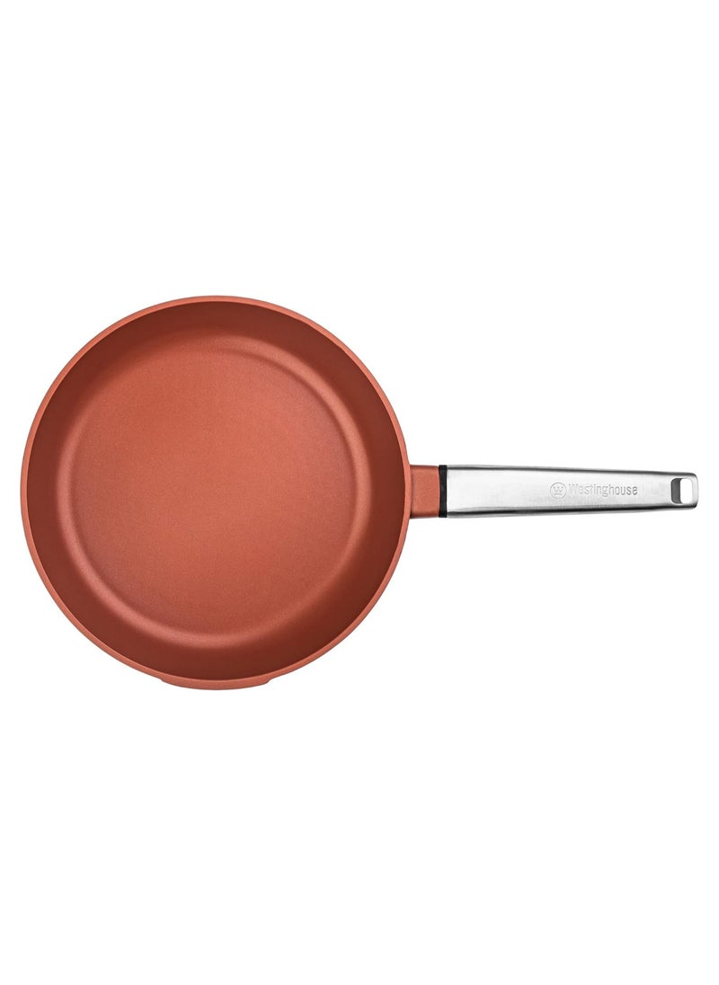 Westinghouse Westinghouse Performance Series 28cm Non-Stick Fry Pan – Cast Aluminum with QuanTanium Coating Induction & Oven Safe Cool-Touch Stainless Steel Handle - Orange  - Image 2