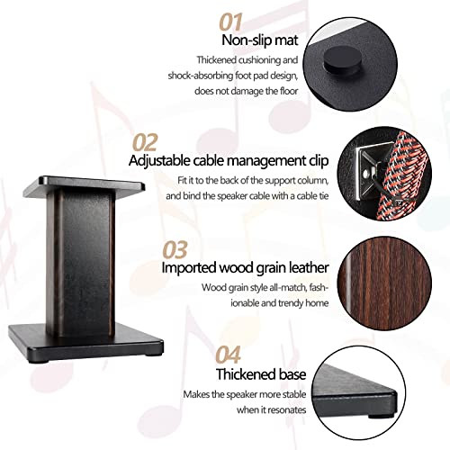 IBVIVIC 12 Inch (30CM)- Pair- Wood Speaker Stands for Home-Cinema HiFi Desktop and Satellite Speakers Monitor Stands - Image 4