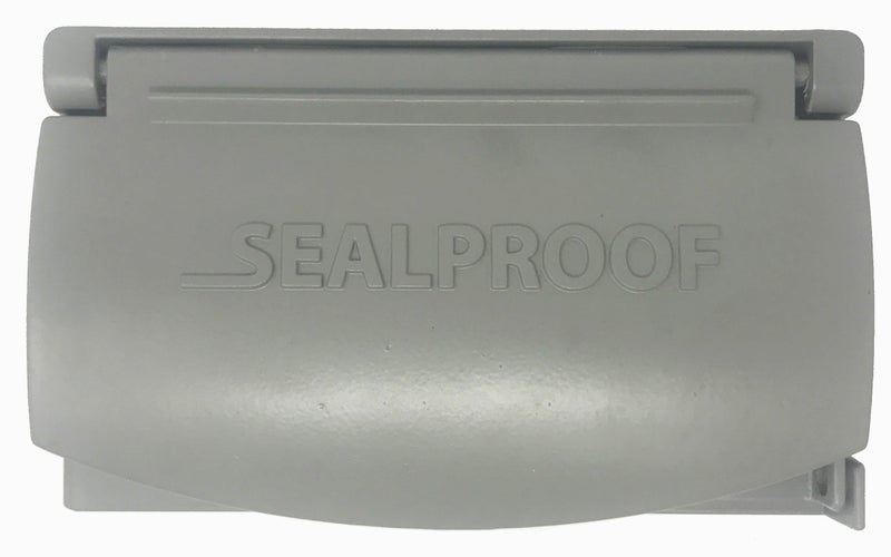 Sealproof 1-Gang Horizontal Weatherproof Outdoor Metal Flat Outlet Cover, Single Gang Electrical Power Receptacle Protector, UL Listed, 4-in1 - Image 2