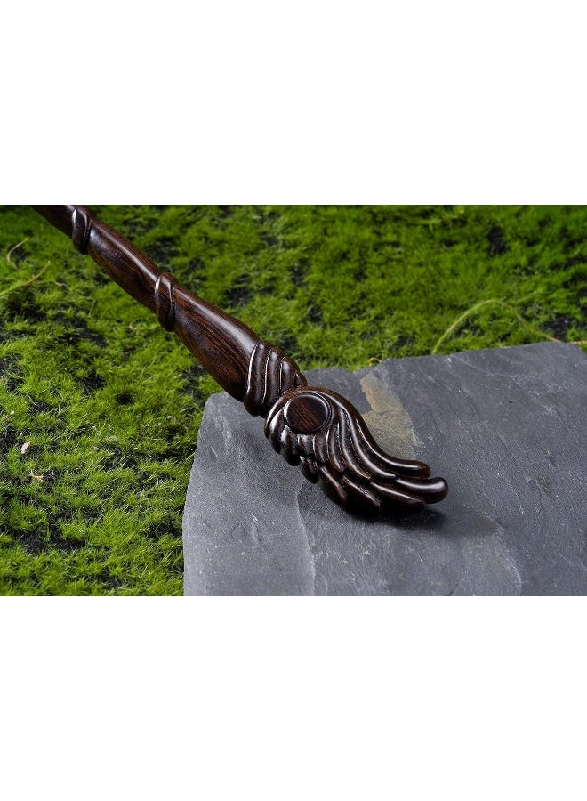 Handicraftviet - Wooden Wizard Wand 15 inch, Magic Wand Real Wood/Collectible Cosplay Magic Wand/Magical Gift for Halloween, Christmas and Birthday Party (S10) - Image 5