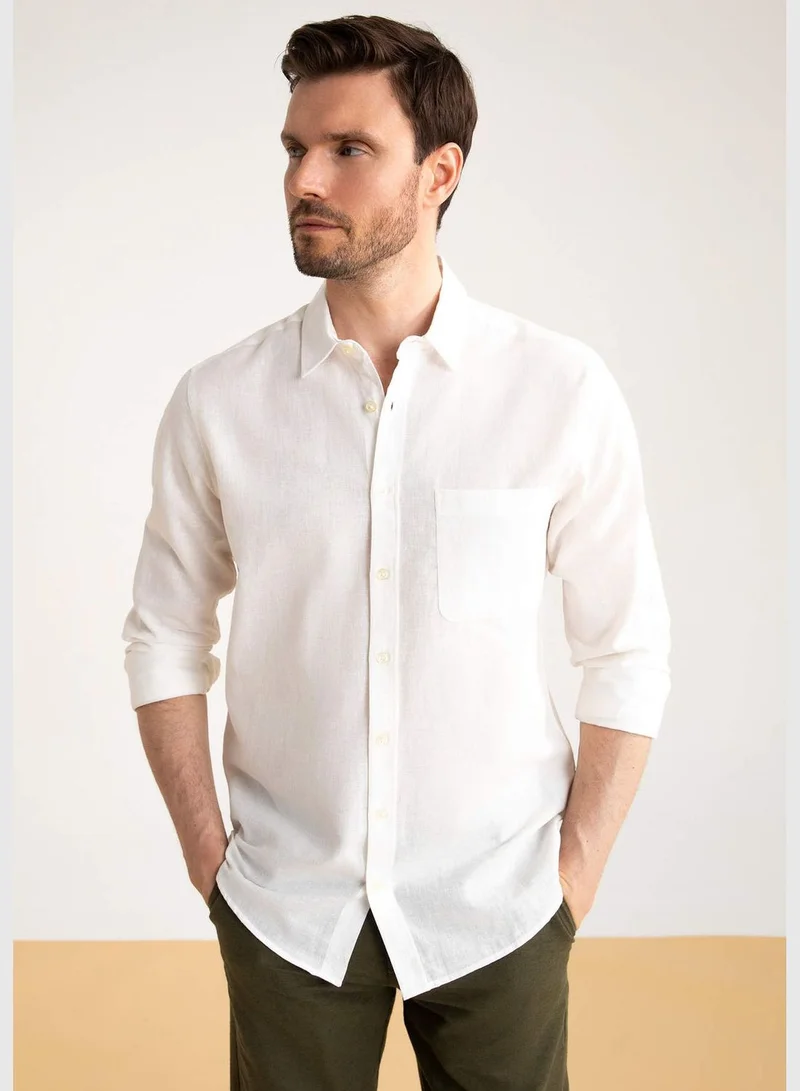 DeFacto Long Sleeve Modern Fit Polo Neck Long Sleeve Shirt