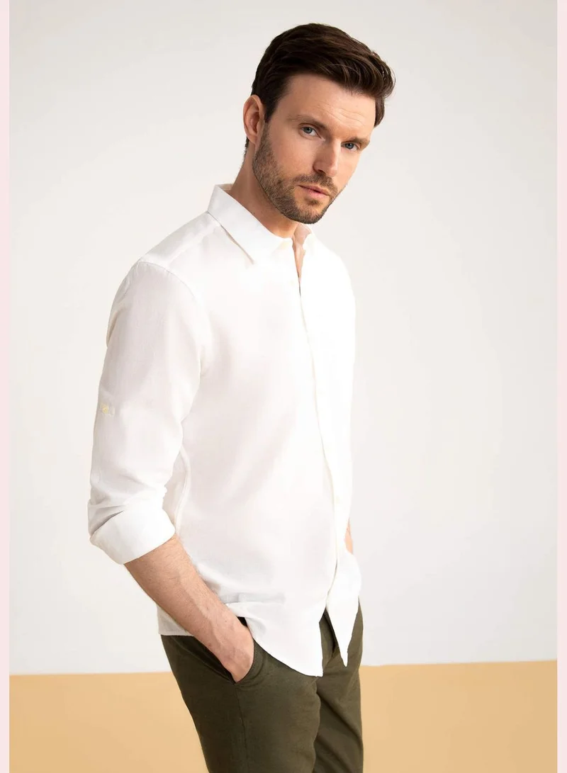 DeFacto Long Sleeve Modern Fit Polo Neck Long Sleeve Shirt
