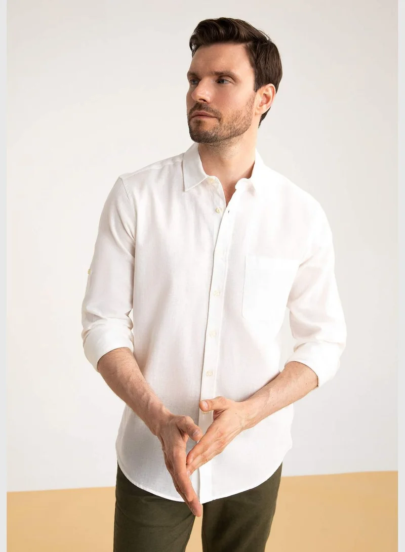 DeFacto Long Sleeve Modern Fit Polo Neck Long Sleeve Shirt