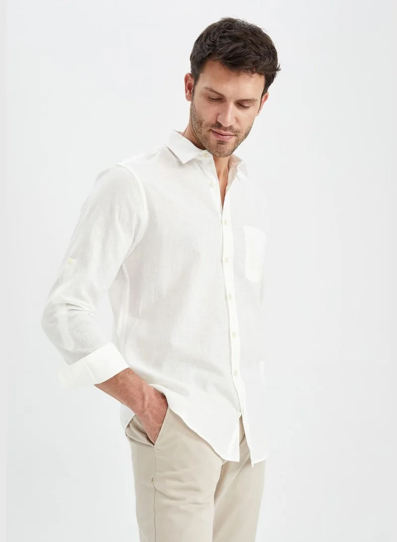 DeFacto Long Sleeve Modern Fit Polo Neck Long Sleeve Shirt