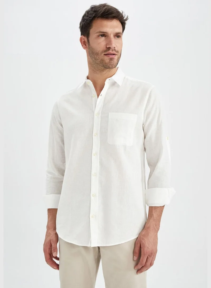 DeFacto Long Sleeve Modern Fit Polo Neck Long Sleeve Shirt