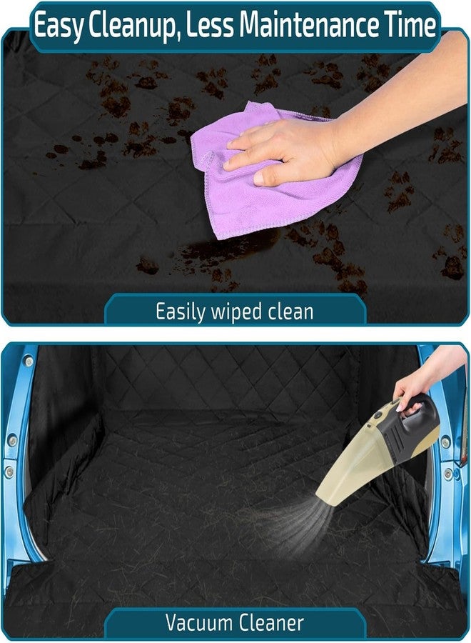 Veckle SUV Cargo Liner for Dogs, Water Resistant Trunk Cover with Side Flaps, Compact to Mid-Size Fit Cargo Area Protector with Bumper Flap for Smaller SUVs, Black - Image 4