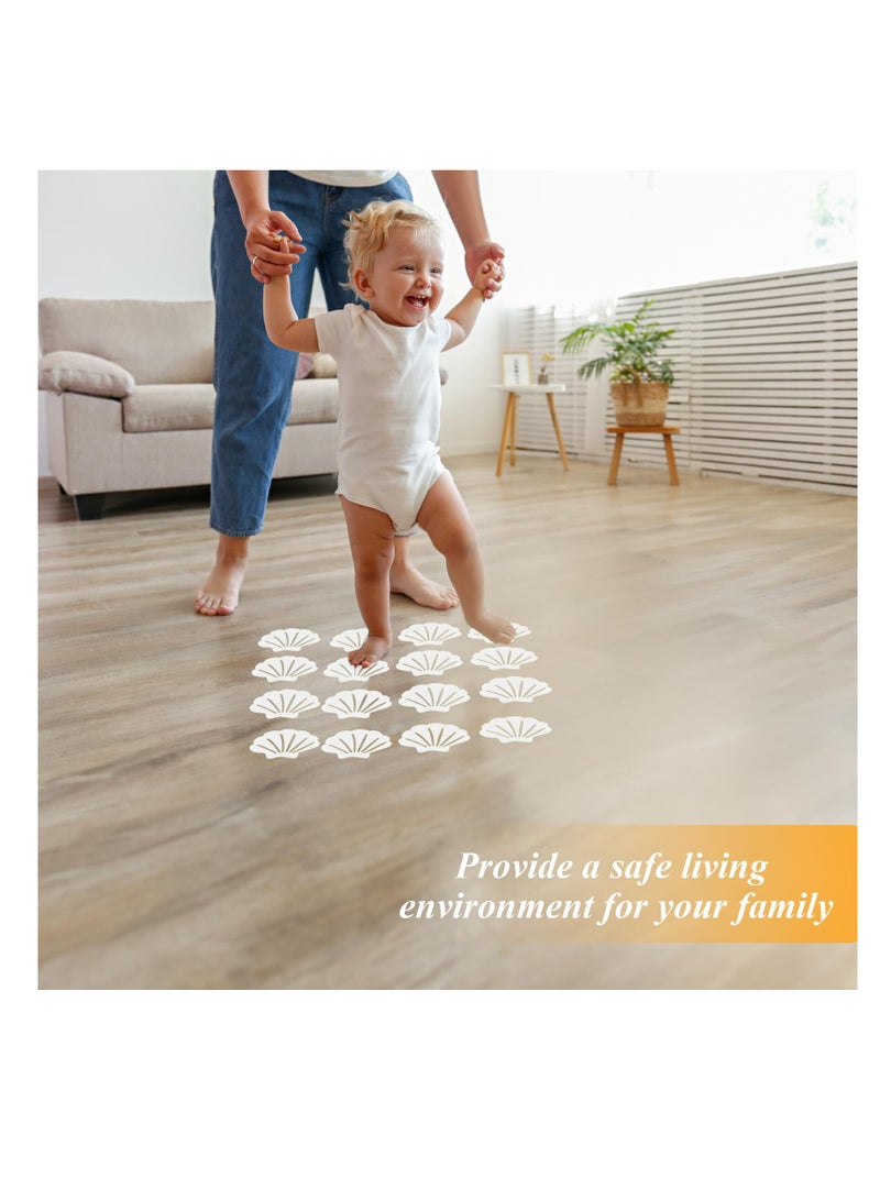 SYOSI 12 Pcs Non Slip Bathtub Stickers, White Adhesive Decals Sea Shell Shape Shower Treads Stickers, Anti Slip Safety Shower Grip Stickers for Floor, Ladders, Bath Tub, Stairs, Bathroom - Image 3