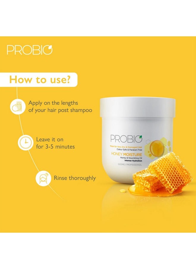 Godrej Professional - Probio Honey Moisture Hair Mask (200G) For Dry & Damaged Hair No Sulphate No Paraben No Sls No Sles With Honey & Nourishing Oil,1 Count - Image 1