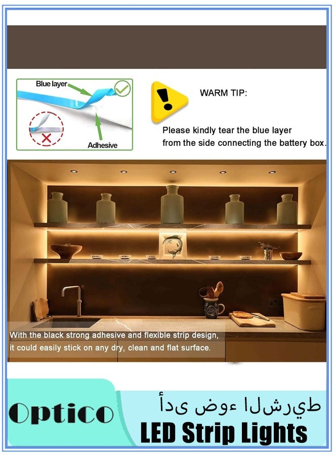 Optico - 6000K LED Light Strips, 5m 24V 120 Lights Daylight Bright LED Tape Light, DIY Lighting Flexible USB Strip Light for Bedroom, Kitchen, Closet, Under Cabinet, Vanity Mirror - Image 1