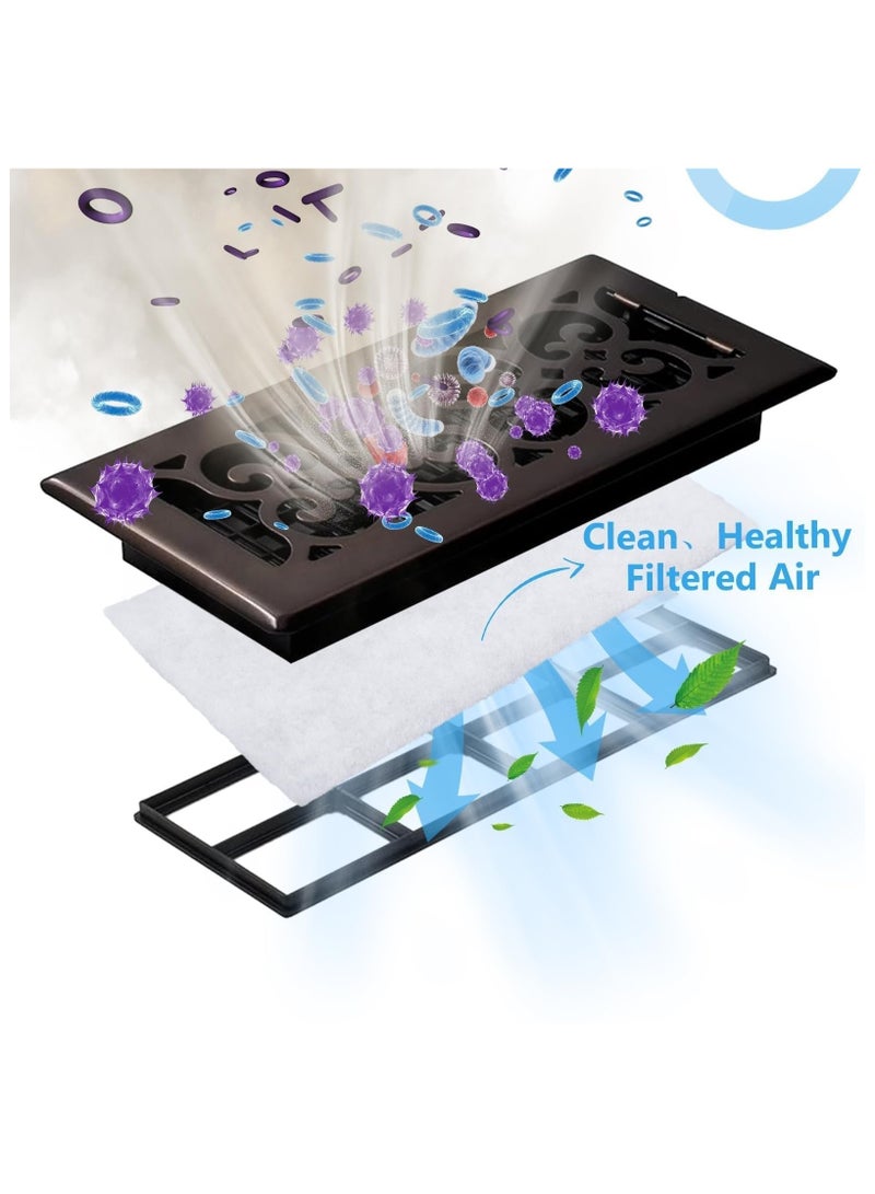 8 Pcs Air Conditioner Filter, 4 X 1 Ft Primary Purifying Air Filtration Cotton Air Vent Filter with 66 Magic Hooks Set for Helping Reduce, DIY Size Vent Media Roll, White  - Image 4