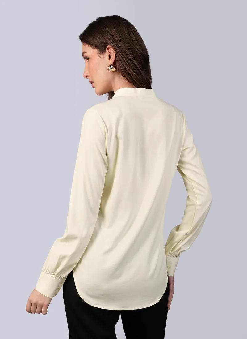 Urbano Fashion  Urbano Fashion Women's Butter Modal Viscose Full Sleeve Regular Fit Casual Solid Shirt with Mandarin Collar for Women | Best Price UAE