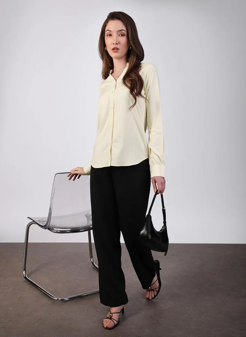 Urbano Fashion  Urbano Fashion Women's Butter Modal Viscose Full Sleeve Regular Fit Casual Solid Shirt with Mandarin Collar for Women | Best Price UAE
