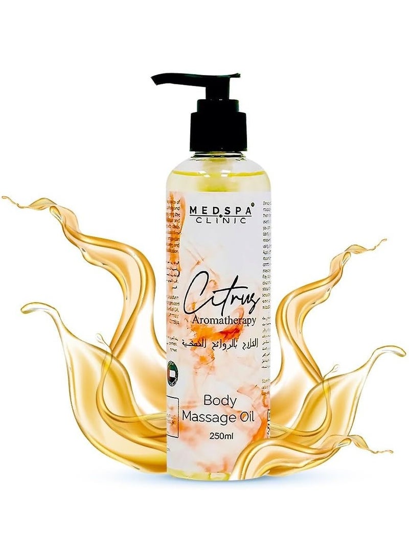 MEDSPACLINIC Citrus Body Massage Oil. 250ml Refreshing Aromatherapy Blend - Soothes and Nourishes for Deep Tissue Massage.  - Image 1