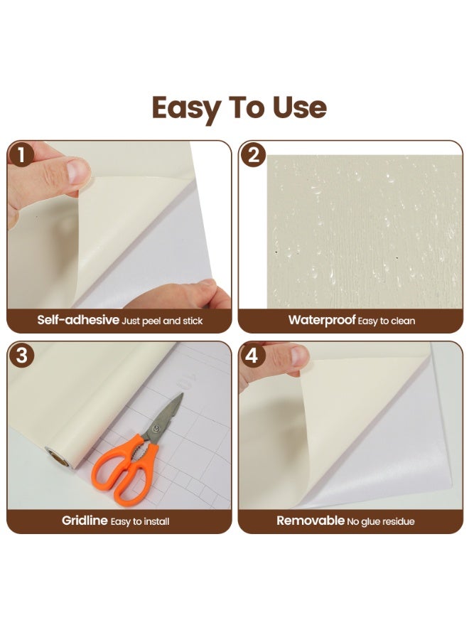 White Wood Contact Paper, Peel and Stick Self-Adhesive Wallpaper, Extra Thick, Decorative Vinyl Waterproof, 1000 x 40cm - Image 5