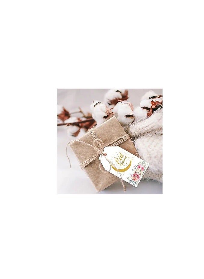 60 ملصقًا لهدايا رمضان مع سلسلة هدايا رمضان كريم وعلامات تغليف هدايا عيد مبارك كرافت وعلامات تعليق رمضان وعلامات مسجد لتغليف هدايا بطاقات رمضان (أبيض 4 * 6.8 سم) - Image 3