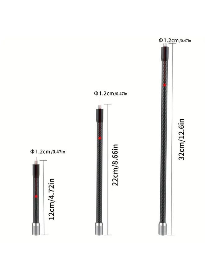 12.6 بوصة عصا تمديد من ألياف الكربون لكاميرا الرياضة حامل الخوذة - Image 3