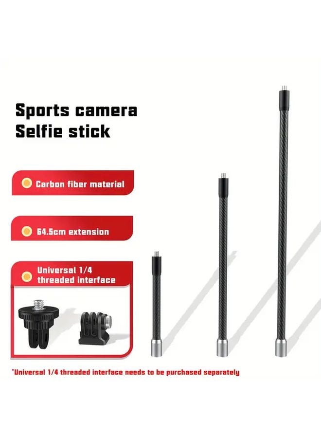 12.6 بوصة عصا تمديد من ألياف الكربون لكاميرا الرياضة حامل الخوذة - Image 2