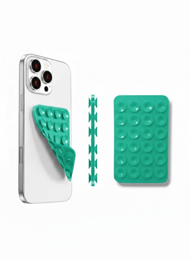 حامل هاتف لاصق بشفاطات قوية لتثبيت الموبايل على الزجاج والمرايا – قاعدة متعددة الاستخدام - اللون نعناعي - Image 1