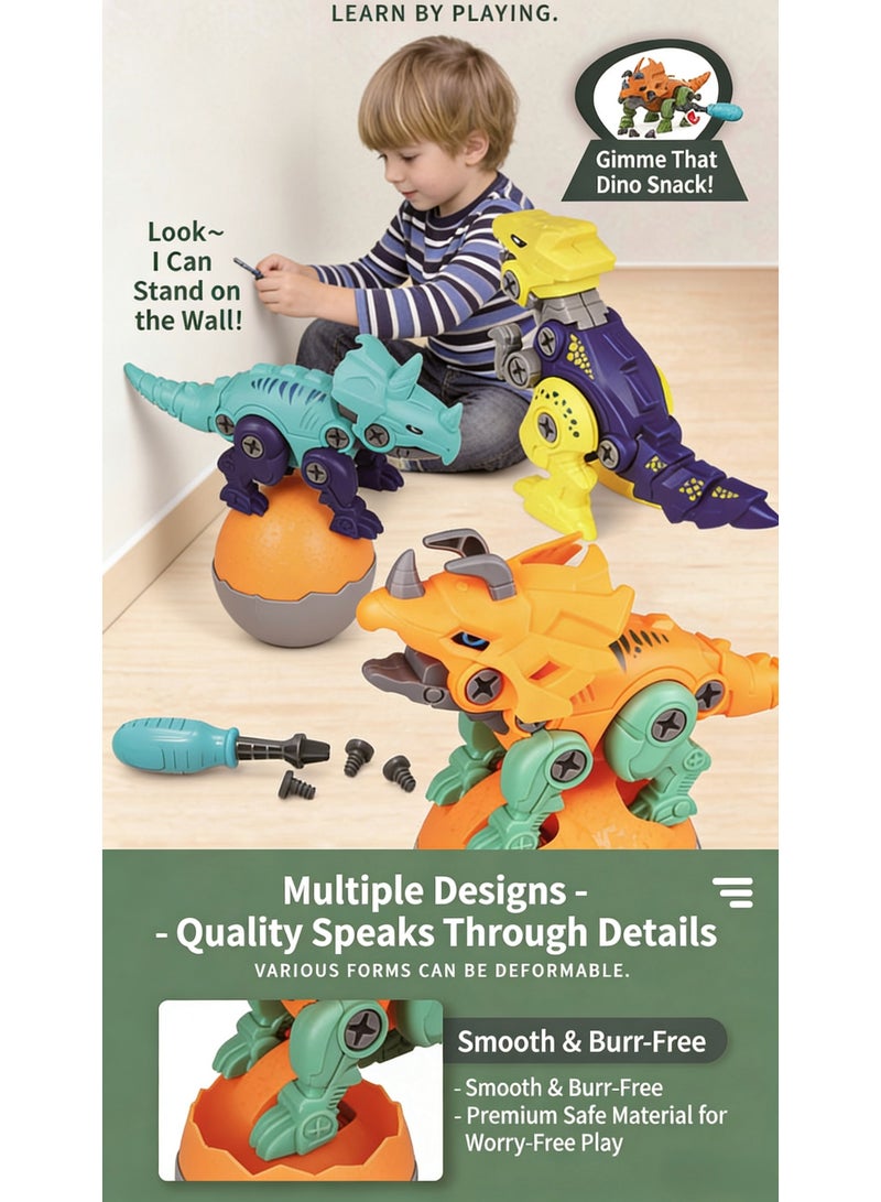 Uthriyya Dinosaur Transform Robot 5 in 1 Take Apart Toys Set for boy Kid Age 3 4 5 6 7 8 Years Old Construction Building DIY with Drill Tool Kit Best Gift for Birthday Christmas Easter - Image 5