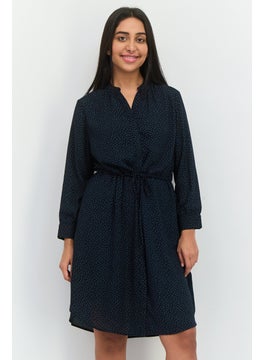 SELECTED FEMME Women Allover Printed Mini Dress, Dark Navy  - Image 1