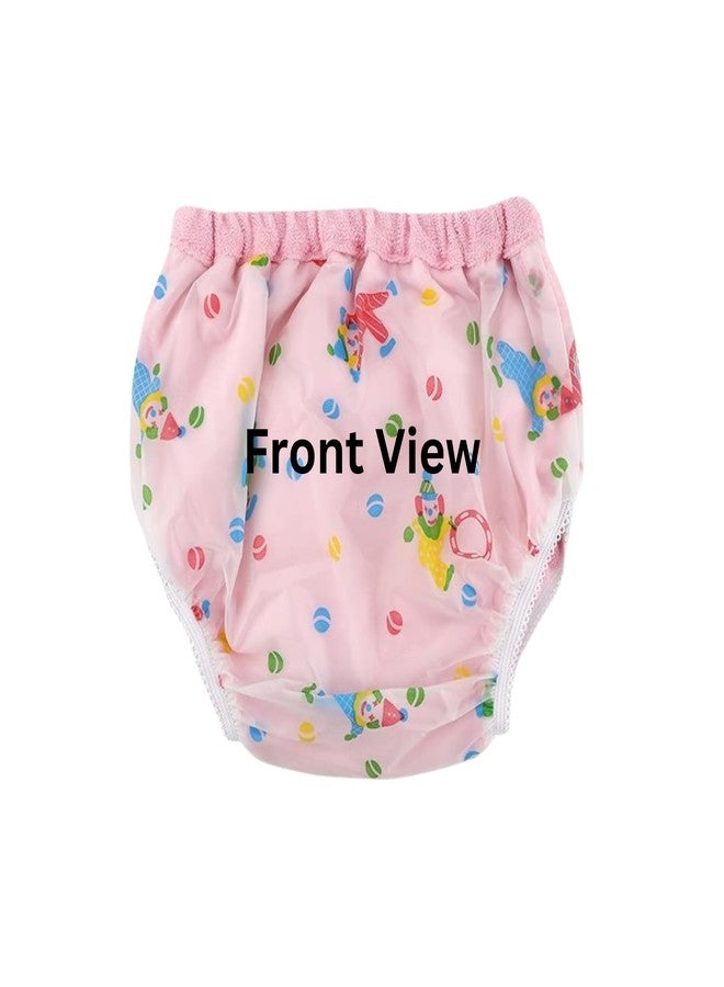 Reusable PVC Plastic Diaper Panties/Printed Baby Nappy Panties/Training Pants with Inner Towel Fabric & Outer Soft Plastic (0-6 Months Babies) (Multicolor, M, 4, Count) - Image 2