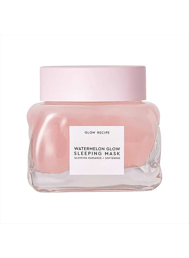 GLOW RECIPE قناع النوم المصغر بالبطيخ - قناع وجه مرطب ومصقل للمسام ليلاً مع AHA، حمض الهيالورونيك + مستخلص بذور اليقطين - قناع جل مضاد للشيخوخة لبشرة ناعمة ومتألقة (30 مل / 1 أونصة) - Image 1