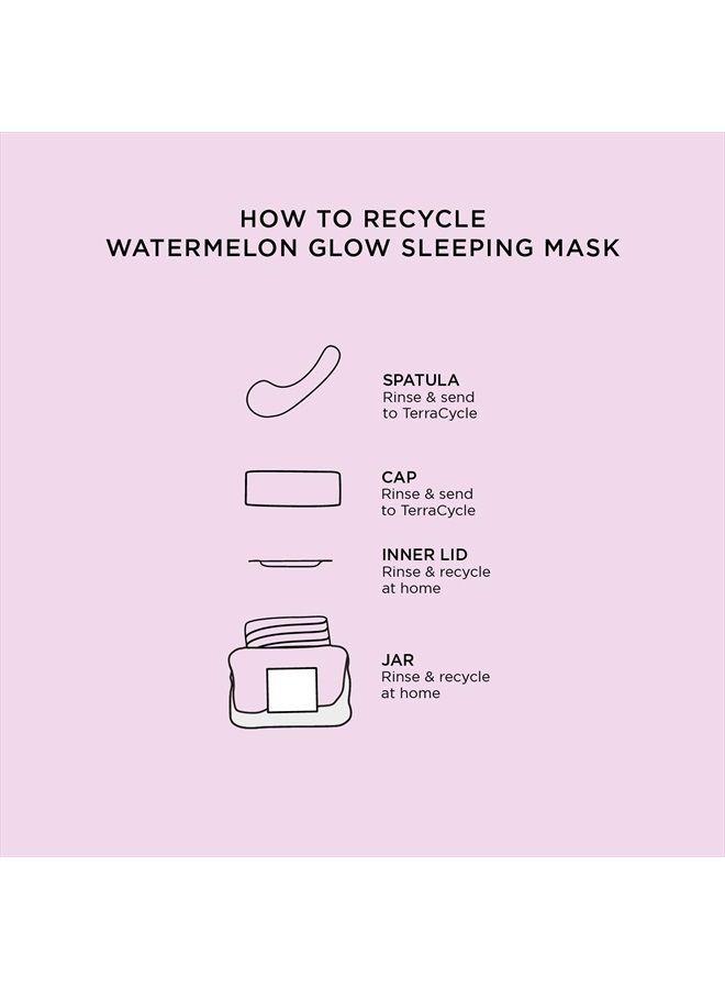 GLOW RECIPE قناع النوم المصغر بالبطيخ - قناع وجه مرطب ومصقل للمسام ليلاً مع AHA، حمض الهيالورونيك + مستخلص بذور اليقطين - قناع جل مضاد للشيخوخة لبشرة ناعمة ومتألقة (30 مل / 1 أونصة) - Image 5