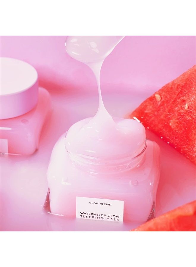 GLOW RECIPE قناع النوم المصغر بالبطيخ - قناع وجه مرطب ومصقل للمسام ليلاً مع AHA، حمض الهيالورونيك + مستخلص بذور اليقطين - قناع جل مضاد للشيخوخة لبشرة ناعمة ومتألقة (30 مل / 1 أونصة) - Image 2