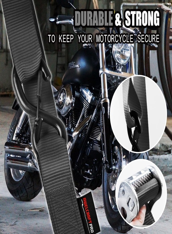 AWELCRAFT Motorcycle Tie Down Straps (2 Pack) Lab Tested 3,300lb Break Strength, Steel Cambuckle Tiedown Set with Integrated Soft Loops - Better Than a Ratchet Black - Image 4