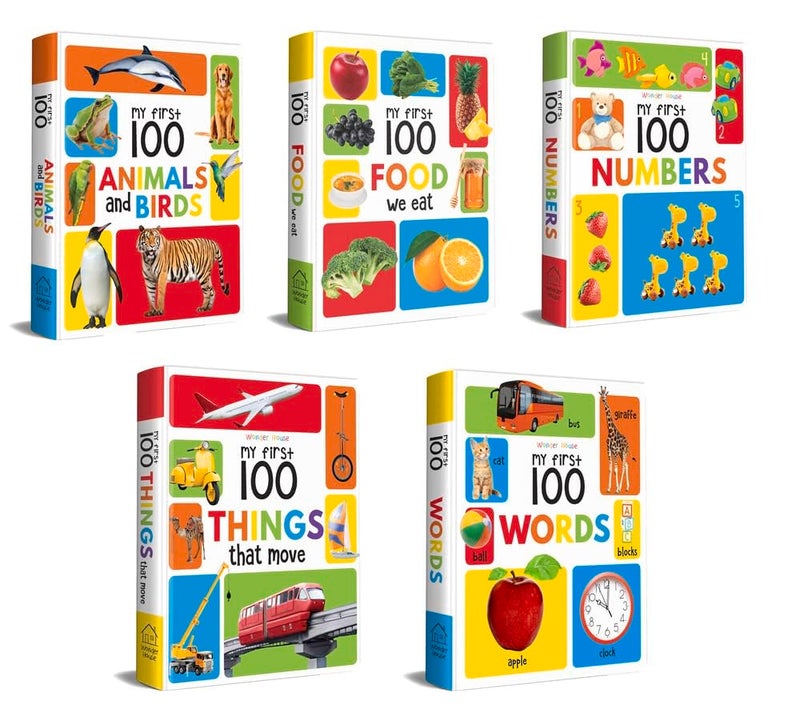 مكتبتي الأولى 100: مجموعة من 5 كتب تعليمية مبكرة للأطفال (تعليم منزلي | روضة أطفال | رضيع/طفل صغير) - Image 3
