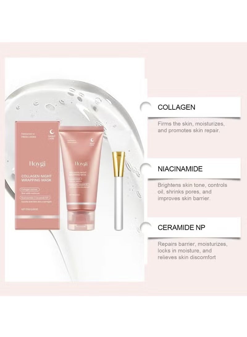 هويجي الكولاجين ليلة التفاف قناع تقشير مجموعة - مرونة وترطيب الرعاية ، والحد من الترهل - Image 2
