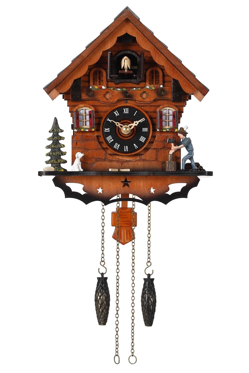 Kintrot Cuckoo Clock Traditional Black Forest Clock Antique Wooden Pendulum Quartz Wall Clock - Image 1