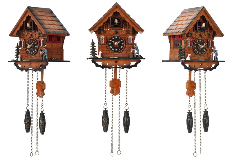 Kintrot Cuckoo Clock Traditional Black Forest Clock Antique Wooden Pendulum Quartz Wall Clock - Image 2