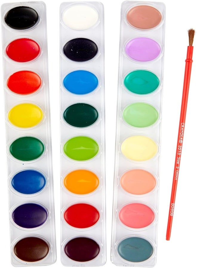 Crayola 24 Pieces Washable Watercolors with Brush - Image 2