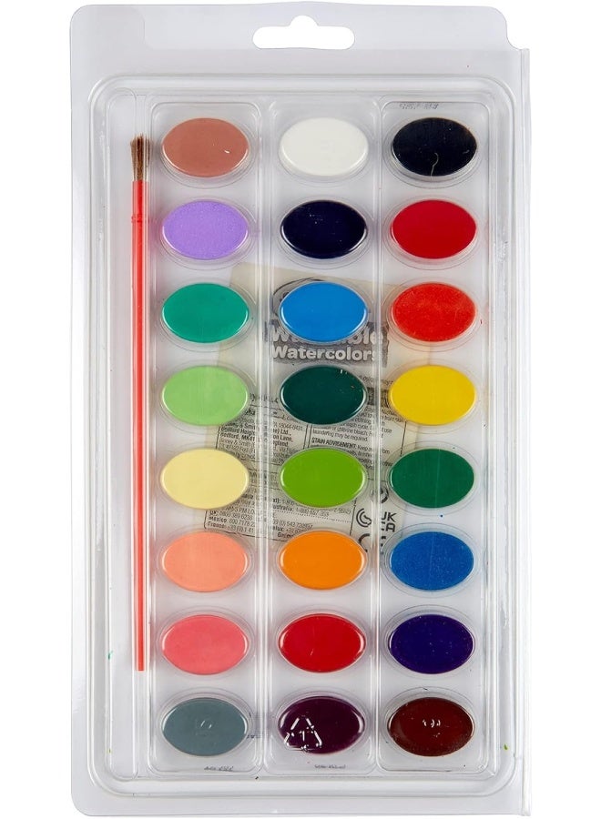 Crayola 24 Pieces Washable Watercolors with Brush - Image 4