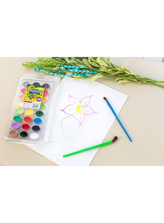 Crayola 24 Pieces Washable Watercolors with Brush - Image 5