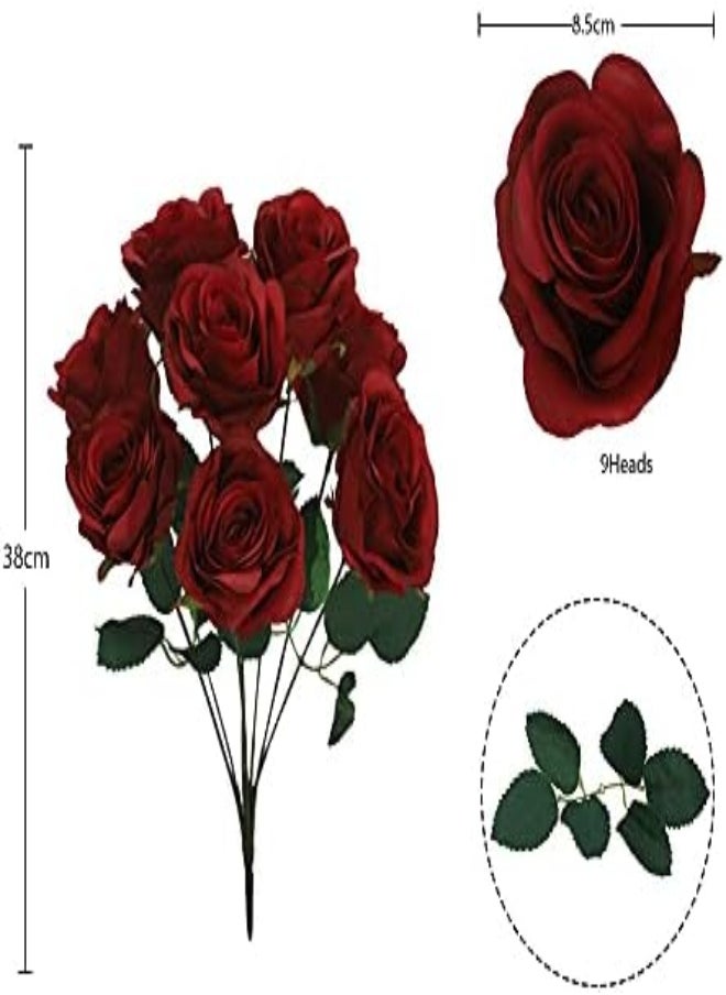 Pack 0f 6 Artificial Flowers Bunch, Lifelike Silk Red Rose Flower Bouquet, Durable And Realistic Fake Flowers - pzsku/Z734F598C6DE11550EF9BZ/45/_/1716204062/61b845c4-dad0-4e94-acd5-1df7f8597e32