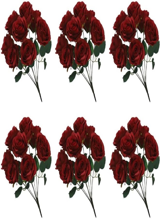 Pack 0f 6 Artificial Flowers Bunch, Lifelike Silk Red Rose Flower Bouquet, Durable And Realistic Fake Flowers - pzsku/Z734F598C6DE11550EF9BZ/45/_/1716204062/92b66803-5ffb-4d3d-8fbd-fcb787ff8043