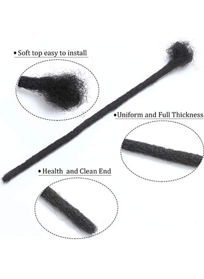 MIUULAAR Loc Extension Human Hair 02cm Thickness 6 Inch 100 Strands Natural Black Full Handmade Permanent Locs Can Be Dyed and Bleached for Women Men Kids Dreadlock Extensions Real Human Hair - Image 4