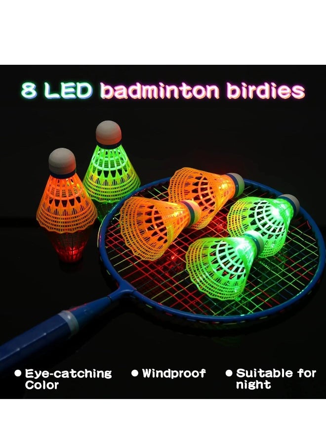 Generic Luminous Badminton Set for Kids - Includes 2 Nylon Alloy Rackets, 8 LED Birdies, 6 Non-Luminous Birdies, and 2 Carrying Bags - Perfect for Fun Outdoor Play!  - Image 3