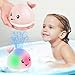 Gigilli Baby Bath Toys Bath Toys for Kids Ages 13 1 Year Old Girl Gift Baby Easter Basket Stuffers 61218 Months Light Up Whale Bath Toy Sprinkler Toddler Birthday Bathtub Fountain Pool Water Toy - Image 3