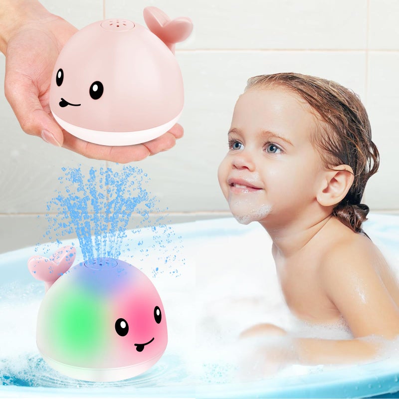 Gigilli Baby Bath Toys Bath Toys for Kids Ages 13 1 Year Old Girl Gift Baby Easter Basket Stuffers 61218 Months Light Up Whale Bath Toy Sprinkler Toddler Birthday Bathtub Fountain Pool Water Toy - Image 2