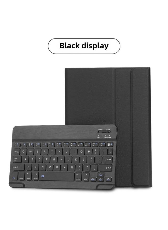 For Samsung S7FE Bluetooth Keyboard Split A7 Protective Case P610 Backlit Keyboard Flat Leather Case S6lite-Color:Black Leather Case + Black Normal Keyboard-Applicable Model:General SamsungGalaxy Tab S7plus/S7FE/S8plus  - Image 1