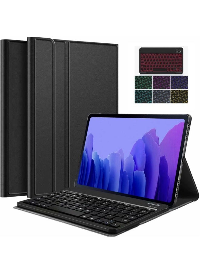 For Samsung S7FE Bluetooth Keyboard Split A7 Protective Case P610 Backlit Keyboard Flat Leather Case S6lite-Color:Black Leather Case + Black Normal Keyboard-Applicable Model:General SamsungGalaxy Tab S7plus/S7FE/S8plus  - Image 3
